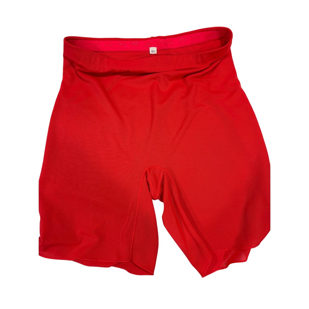 Yitty Mesh Me Smoothing High Waist Shapewear Shorts 2X Red Compression Biker